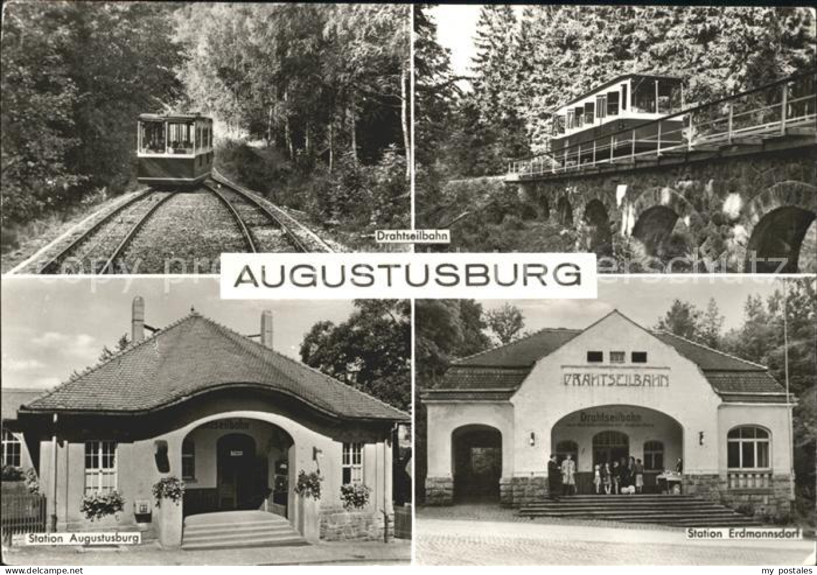 Augustusburg Drahtseilbahn Bruecke Station Augustusburg und Erdmannsdorf