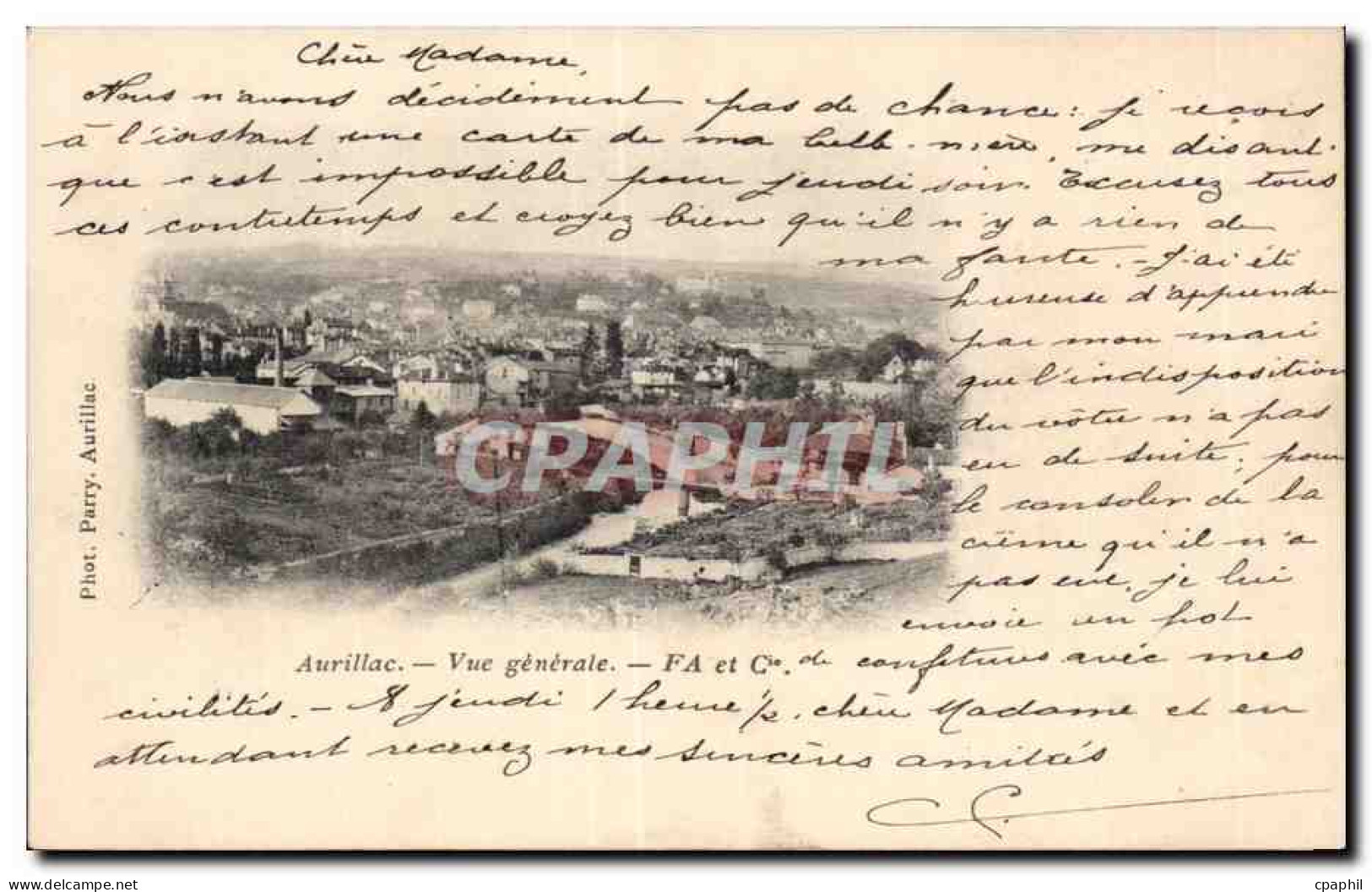 Aurillac - Vue Generale - CPA