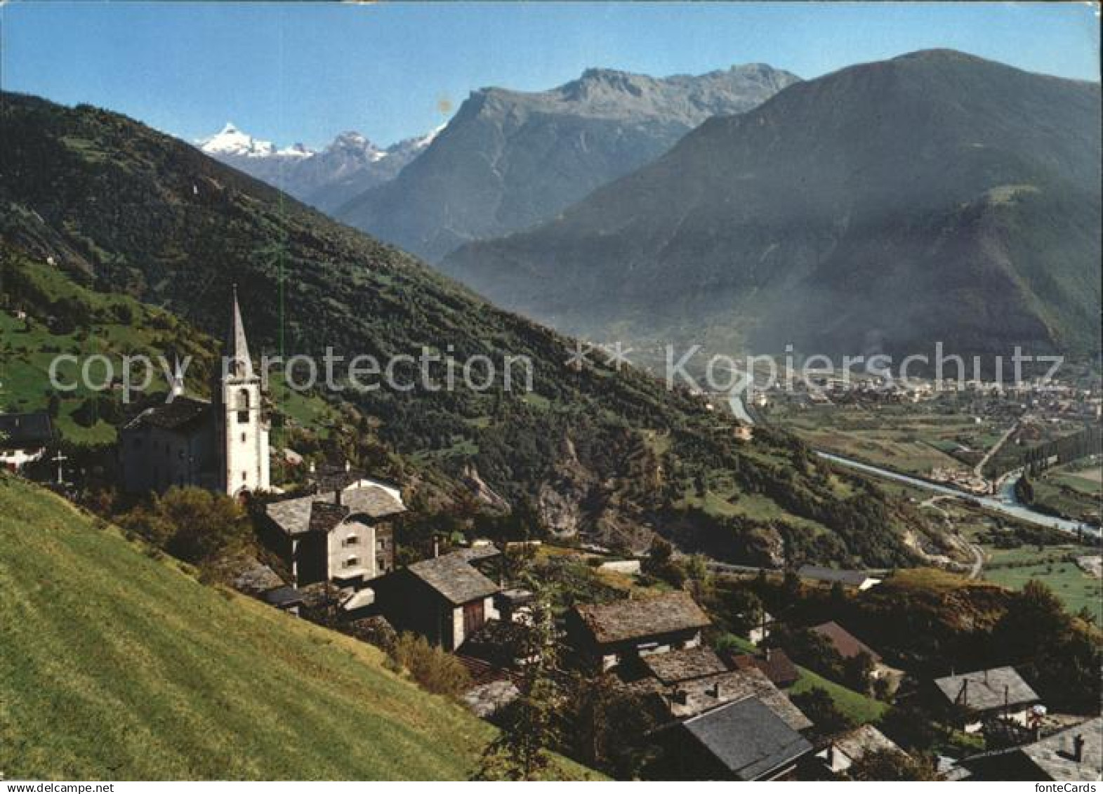 Ausserberg Loetsch Suedrampe Rhonetal Visp Bortelhorn und Glishorn