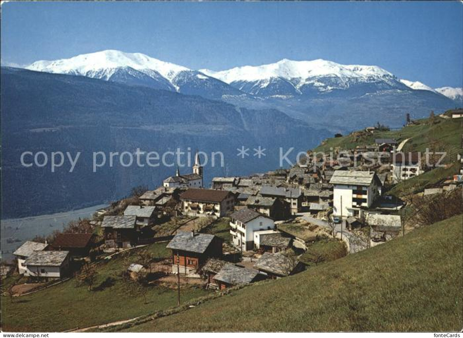 Ausserberg Panorama an der Loetschberg Suedrampe