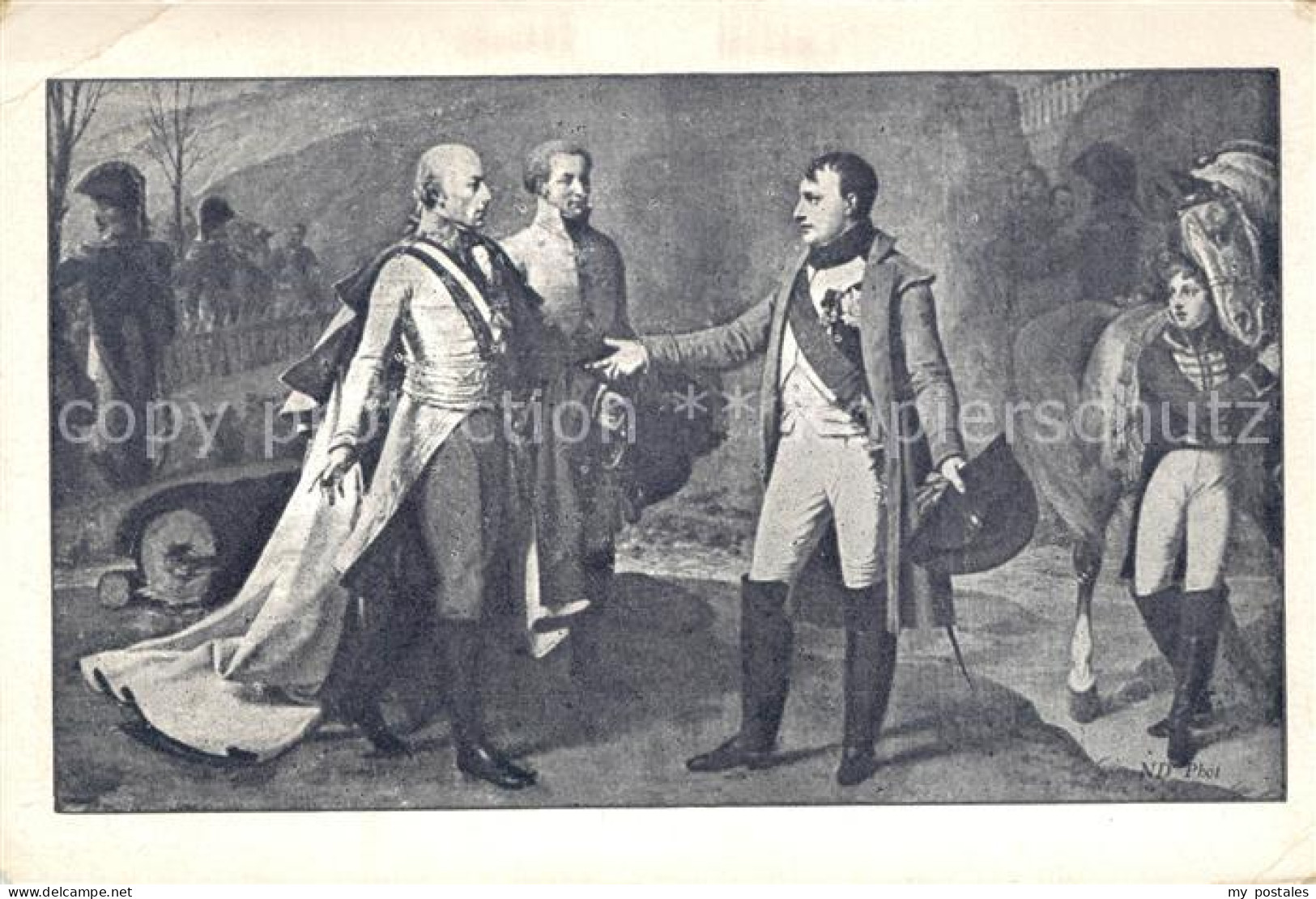 Austerlitz Slavkov u Brna Zusammenkunft Kaiser Franz I und Napoleon I nach der S