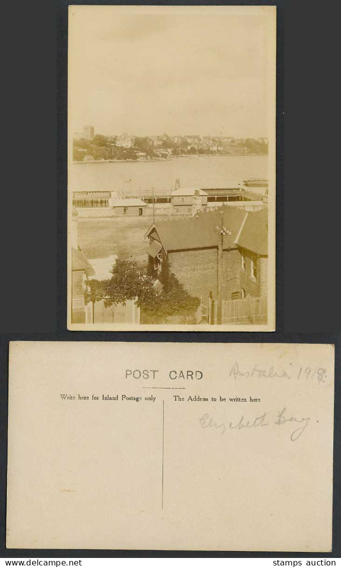 Australia 1918 Old RealPhoto Postcard Elizabeth Bay Panorama New South Wales NSW