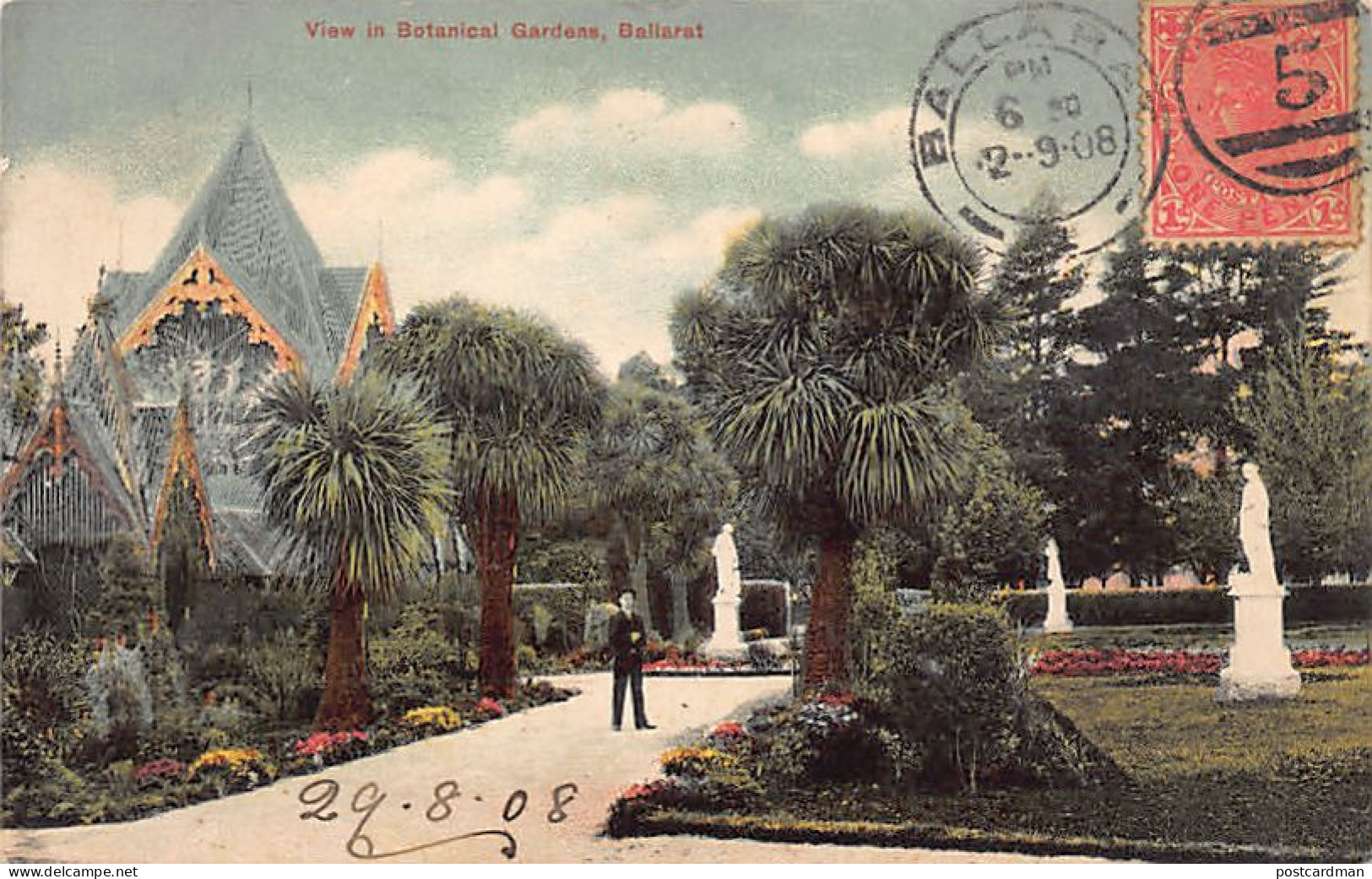 Australia - BALLARAT (VIC) View in botanical gardens - POSTCARD IS UNSTICKED - Publ. W.T.P.