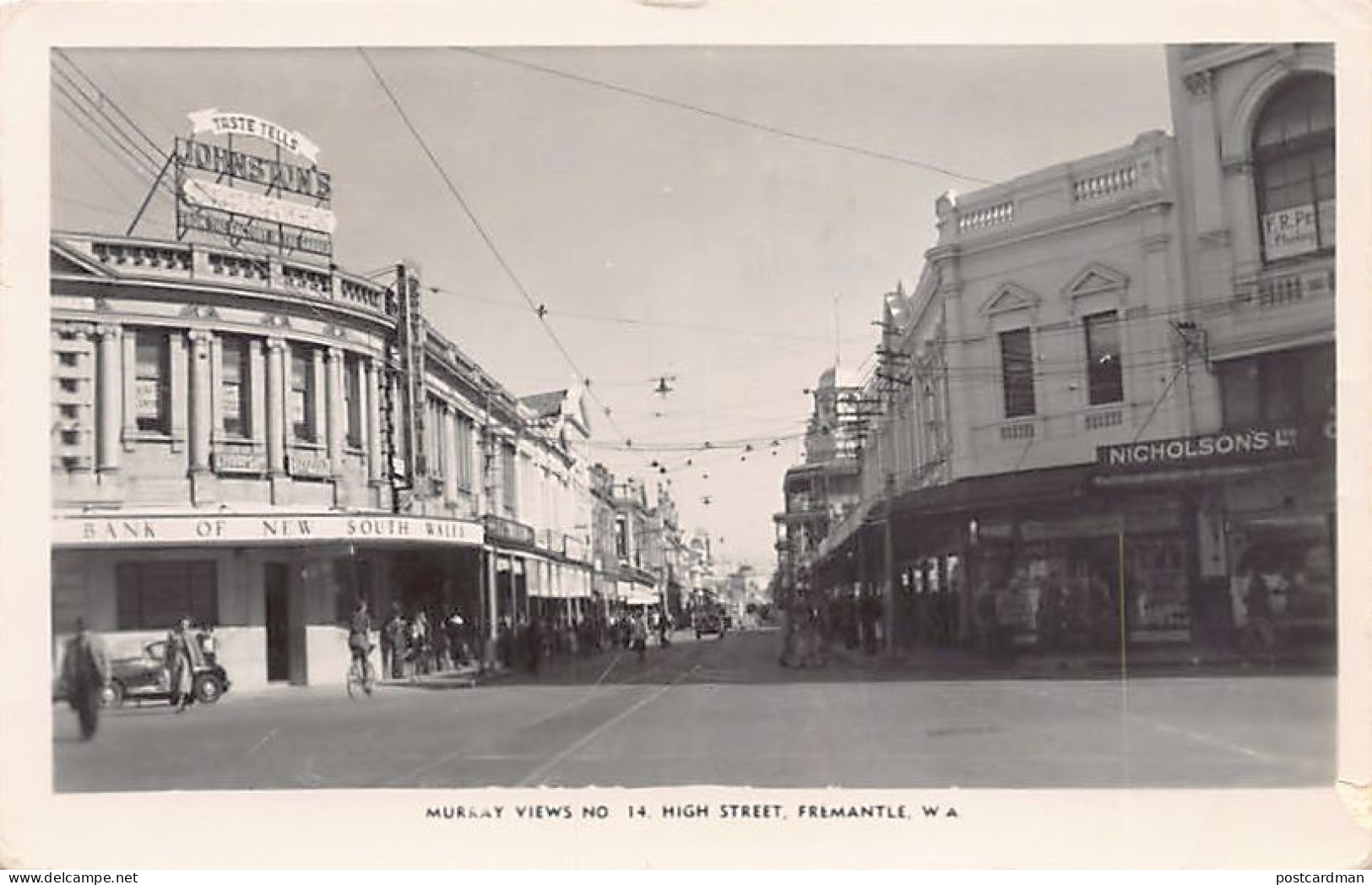 Australia - FREMANTLE (WA) High Street - Nicholson's Ltd. - Bank of N.S.W. - Johnston's - REAL PHOTO - Publ. Murray View