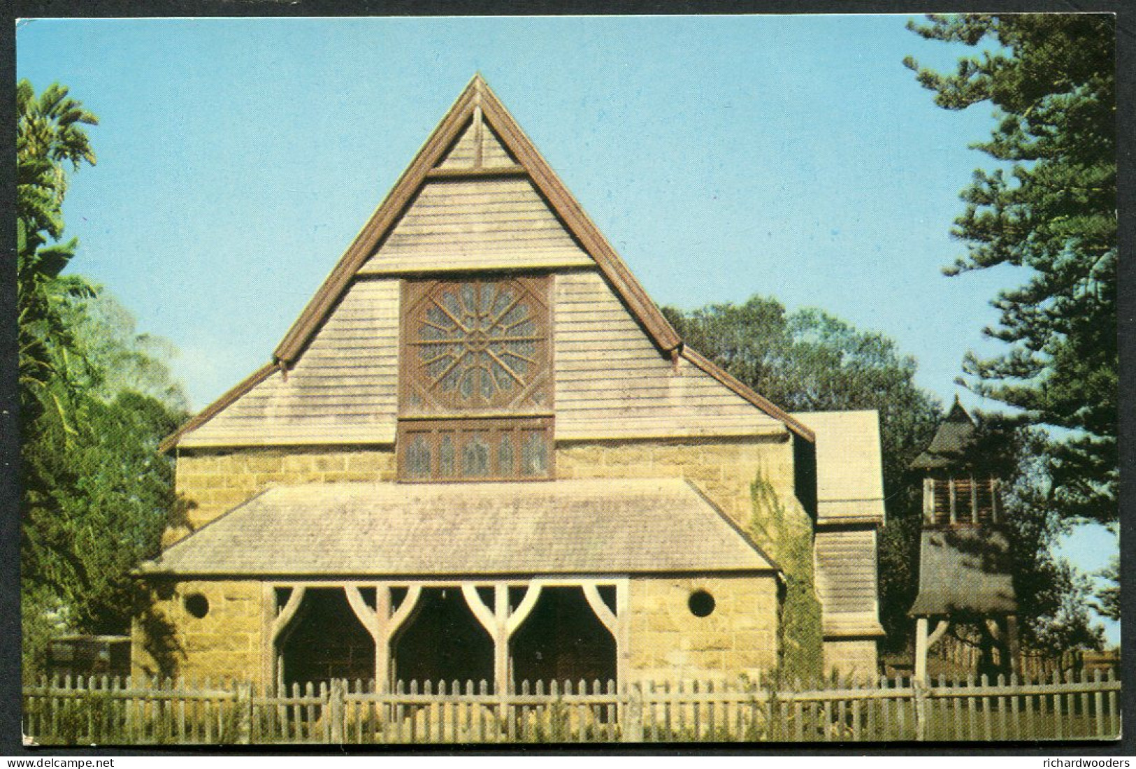 Australia Norfolk Island Postcard, Melanesian Mission Chapel, Anglican Church, unused 1960's