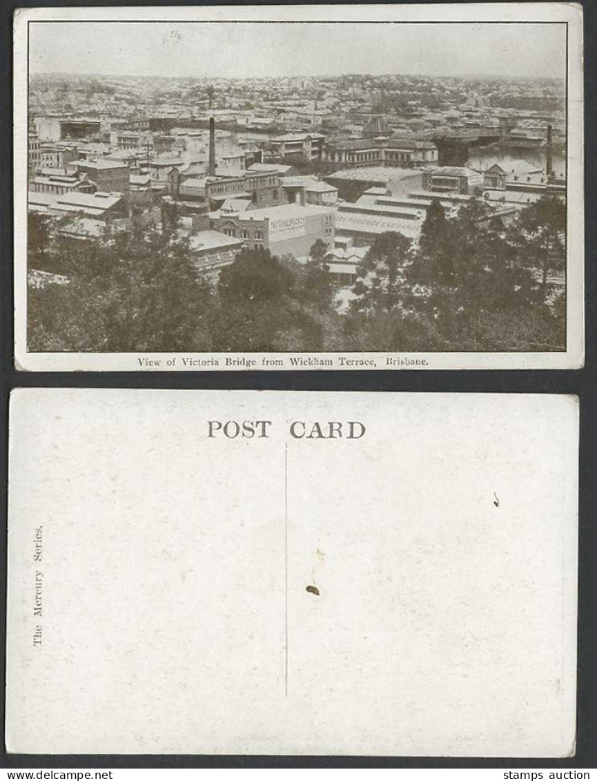 Australia Old Postcard Brisbane View of Victoria Bridge from Wickham Terrace QLD