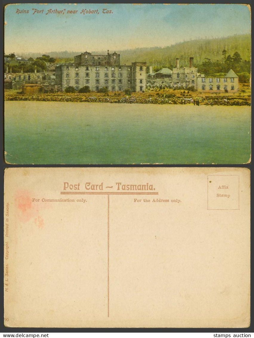 Australia Tasmania Old Colour Postcard Port Arthur Ruins nr Hobart Tas. Panorama