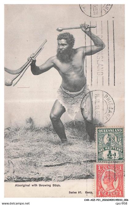 CAR-AIZP21-0896-AUSTRALIE - Aboriginal with throwing stick