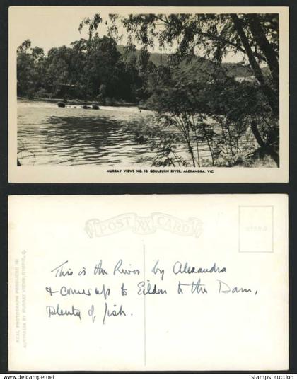 Australia Old Real Photo Postcard Goulburn River Scene, Alexandra, Victoria Vic.
