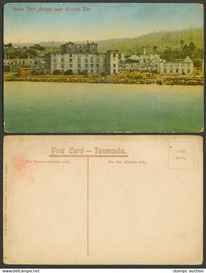Australia Tasmania Old Colour Postcard Port Arthur Ruins nr Hobart Tas. Panorama