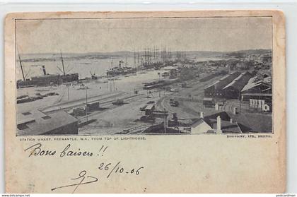 Australia - FREMANTLE (WA) Station wharf from top of lighthouse - THE POSTCARD SUFFERED SOME WATER DAMAGES See scans for