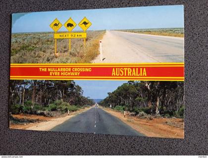 H48.20 CPM AK  Australia  -SA to WA Nullarbor Eyre Highway (Dalladonia) stamp fish -Christmas Island sent to Hungary