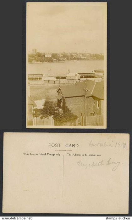 Australia 1918 Old RealPhoto Postcard Elizabeth Bay Panorama New South Wales NSW