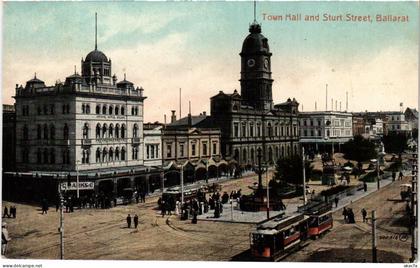 PC AUSTRALIA TOWN HALL AND STURT STREET, BALLARAT (a88524)