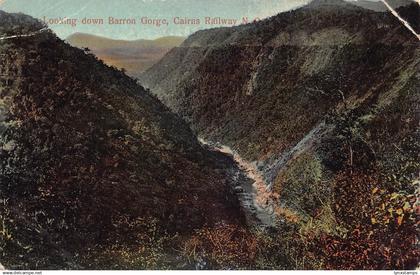 A936 Australia Looking down Barron George Cairns Railway vintage postcard