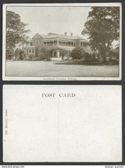 Australia Old Postcard Brisbane Queensland University Building Entrance Gate QLD