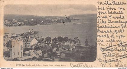 Australia - SYDNEY (NSW) Manly and Sydney Heads from Dalleys Tower - Publ. unknown 111