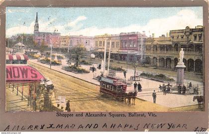 Australia 1904 Victoria Ballarat Shoppe Alexandra Square Tram 1904 postcard B965