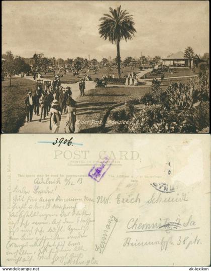 Postcard Adelaide Elder Park - Pavillon 1913