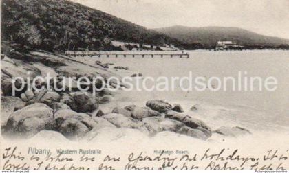 ALBANY MIDDLETON BEACH OLD B/W POSTCARD WESTERN AUSTRALIA  1905