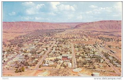 Alice Springs Australia, Aerial View of Town, c1950s/60s Vintage Postcard