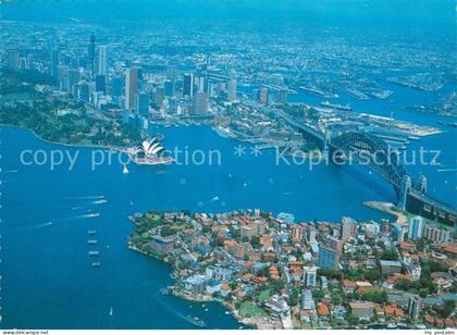 73716108 Sydney New South Wales Aerial view of Sydney Harbour showing Opera Hous