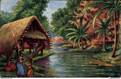 Artiste CPA Baumgarten, Fritz, Neumecklenburg Neuirland Papua Neuguinea, Kolonialkriegerdank