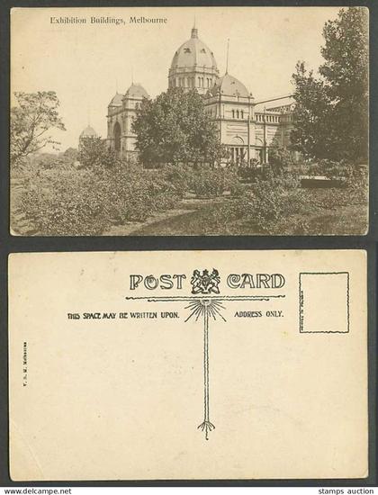 Australia Old Postcard Exhibition Buildings Melbourne, Victoria V.S.M. Melbourne