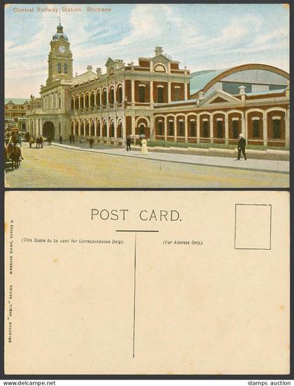 Australia Old Postcard Brisbane Central Railway Station Train Station Queensland