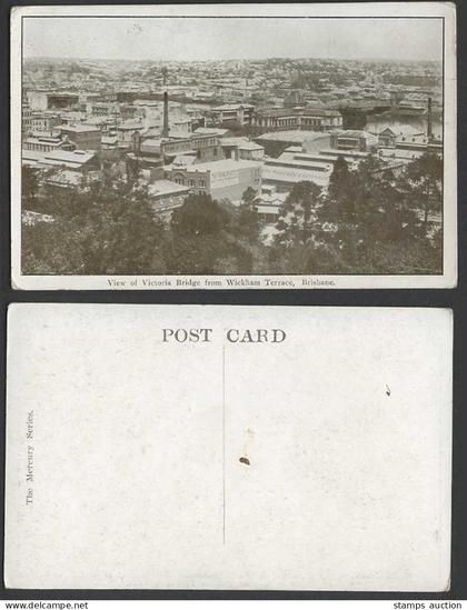 Australia Old Postcard Brisbane View of Victoria Bridge from Wickham Terrace QLD