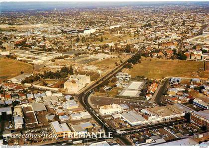 Carte Postale - Australie - Fremantle - Aerial view of Fremantle showing the Museum Aqua Thrillway High School and footb
