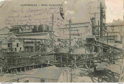 Carte Postale Ancienne - Australie - Mine Kalgoorlie - CPA - Oblitération de 1907 - Etat timbre décollé et froissures -