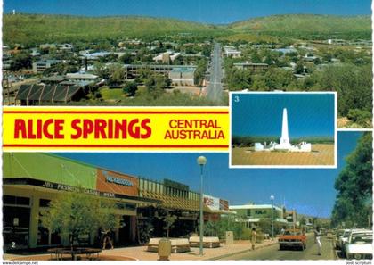 Océanie - Australie - Alice Springs - panorama from Anzac hill - todd street mall - war memorial, Anzac hill