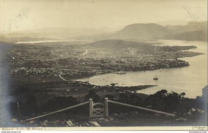 australia, TAS, HOBART, View from Mt. Nelson (1910) R.C. Harvey RPPC Postcard