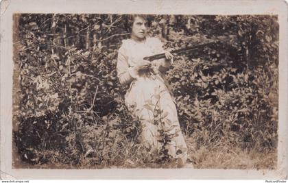 Psycho Woman WW1 Animal Hunter Antique Port Arthur Australia Postcard