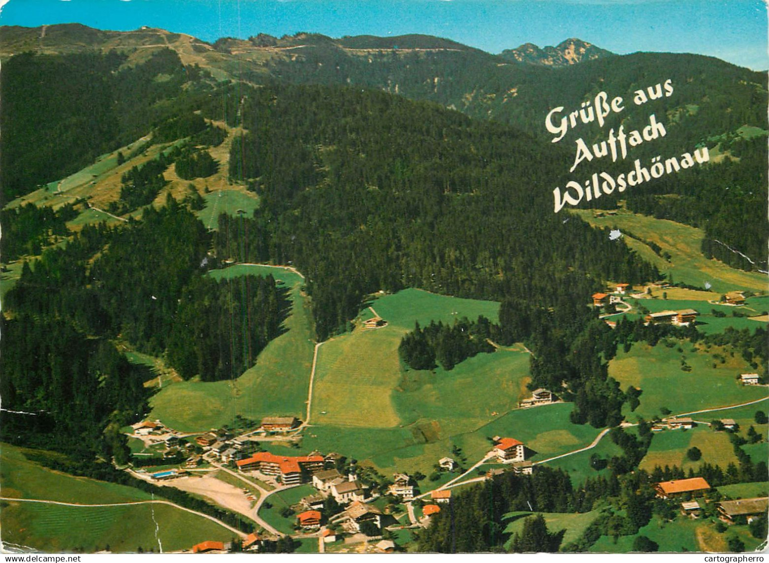 Austria Grusse aus Auffach Wildschonau Tirol aerial view