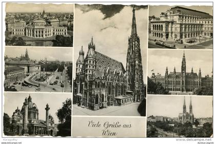 Wien old postcard travelled 1957 to Yugoslavia bb