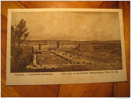 Lustschloss Schonbrunn Castle Palace Canaletto painting post card AUSTRIA