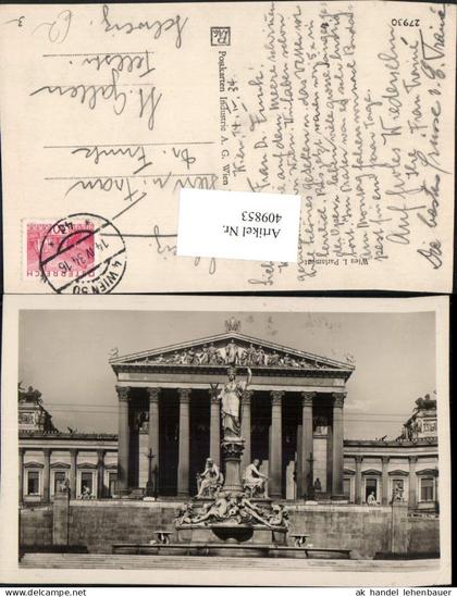 409853,Wien Innere Stadt Parlament Athene Statue Brunnen