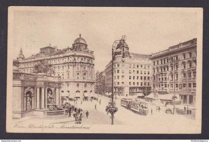 Postcard, Austria Vienna, Albrechtsplatz Mozartdenkmal