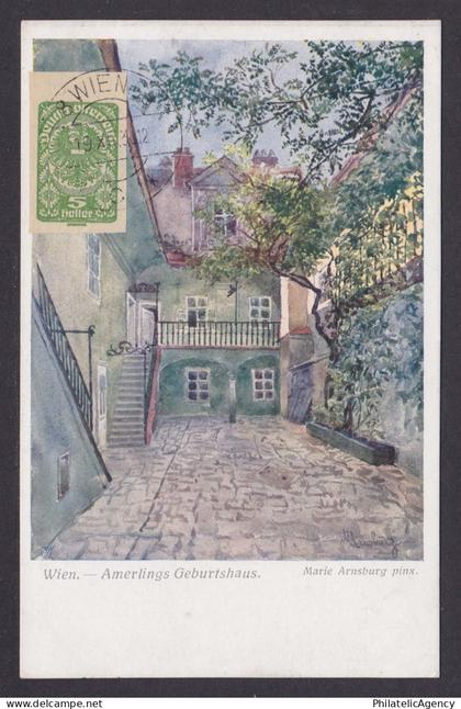 Postcard, Austria Vienna, Amerlings Geburtshaus
