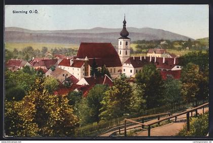 AK Sierning /O.-Ö., Teilansicht mit Kirche
