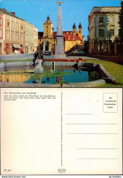 Ansichtskarte Lambach Hauptplatz von Lambach mit Benediktiner-Abtei 1975