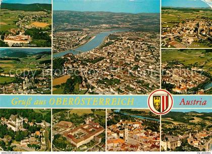 Linz Donau Fliegeraufnahme Donaupartie Bad-Leonfelden Grein Enns Postlingberg
A
