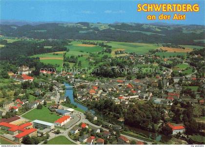 Schwertberg Aist Muehlviertel Oberoesterreich AT Fliegeraufnahme Aist Fluss Dorf