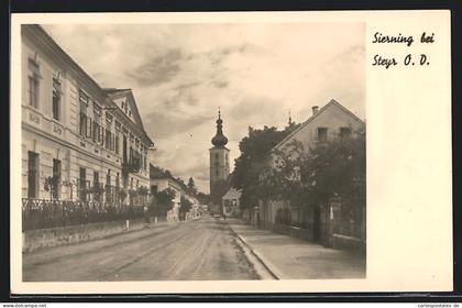 AK Sierning bei Steyr, Ortsansicht mit Kirche