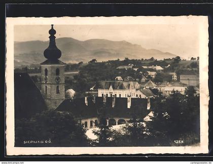 AK Sierning /O.-Ö., Die Kirche aus der Vogelschau