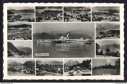 AK Steinbach /Attersee, Kirche, Attersee, Burgau, Unterbach, Weissenbach