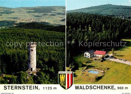 Bad Leonfelden Berggasthof Waldschenke am Sternstein Aussichtsturm Fliegeraufnah