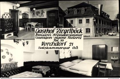 CPA Vorchdorf in Oberösterreich, Gasthof Ziegelböck, Innenansichten